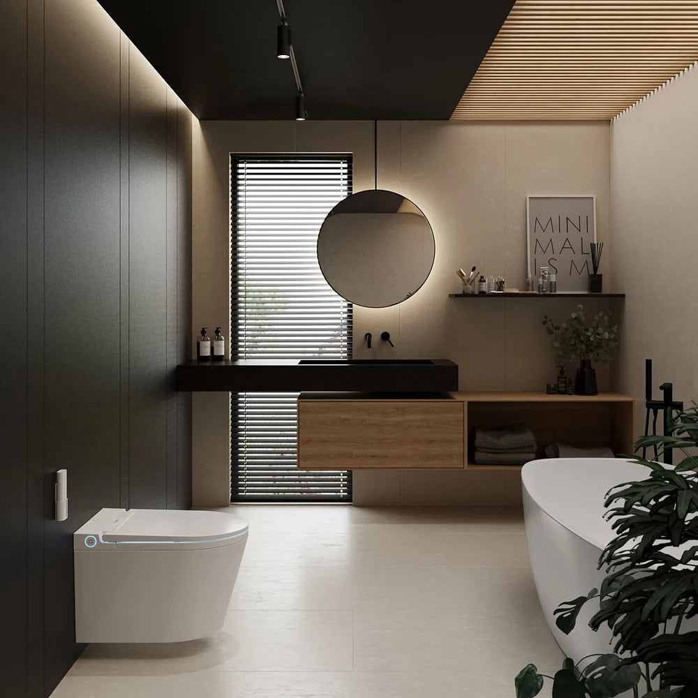 Asiento de Inodoro Inteligente Bidet de instalación suspendida con asiento y tapa automática Eos Pro Nashi - Vista 4