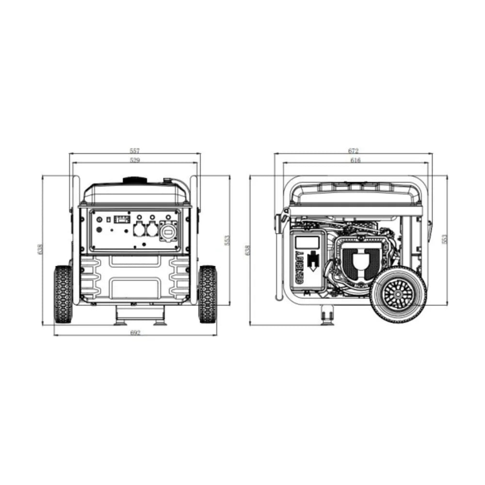 Generador Eléctrico a Gasolina Inverter Monofásico 7500W Creta Genergy - Vista 6