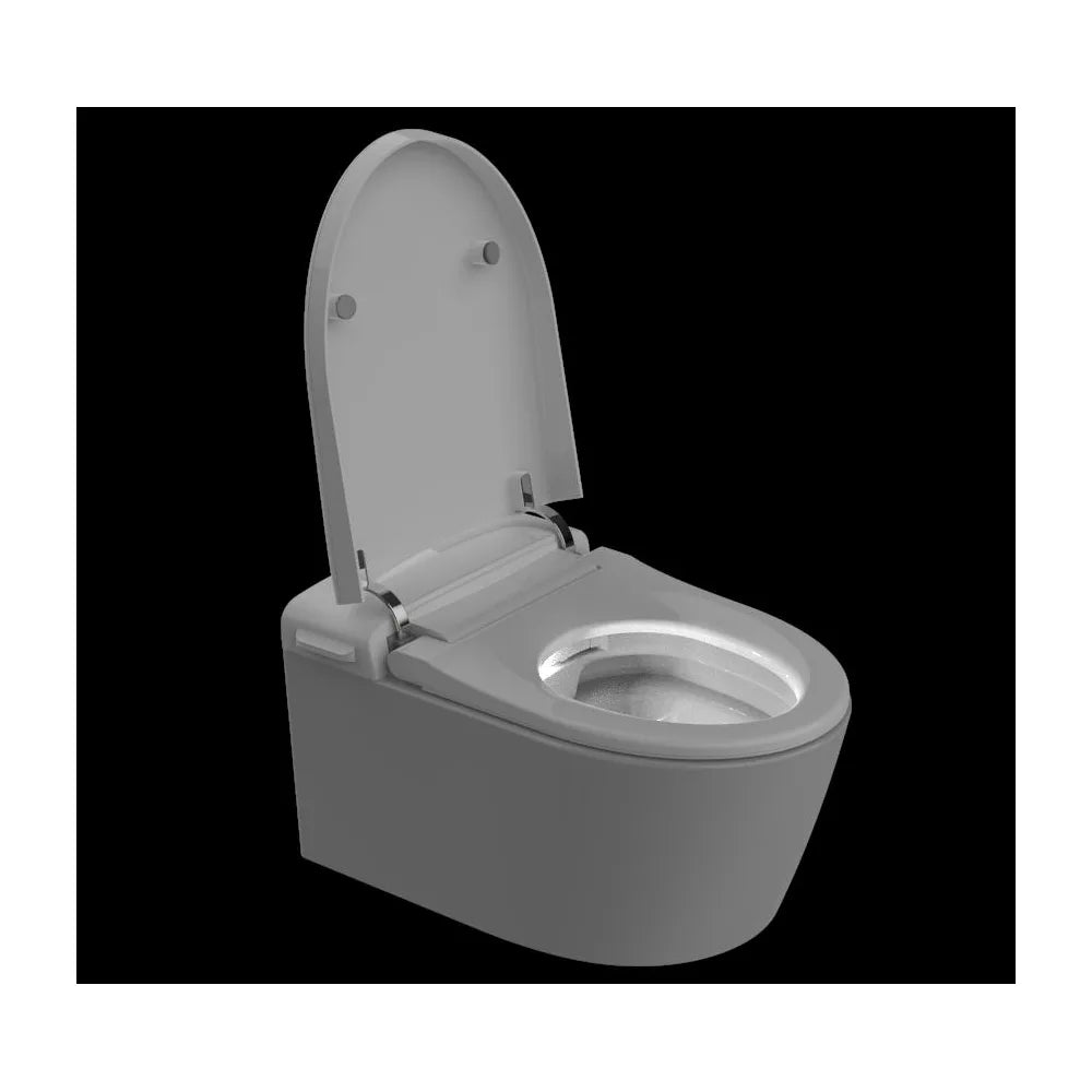 Inodoro Japonés Inteligente Pack de inodoro suspendido inteligente con bastidor y placa pulsadora con acabado cromo Eos Nashi - Vista 3