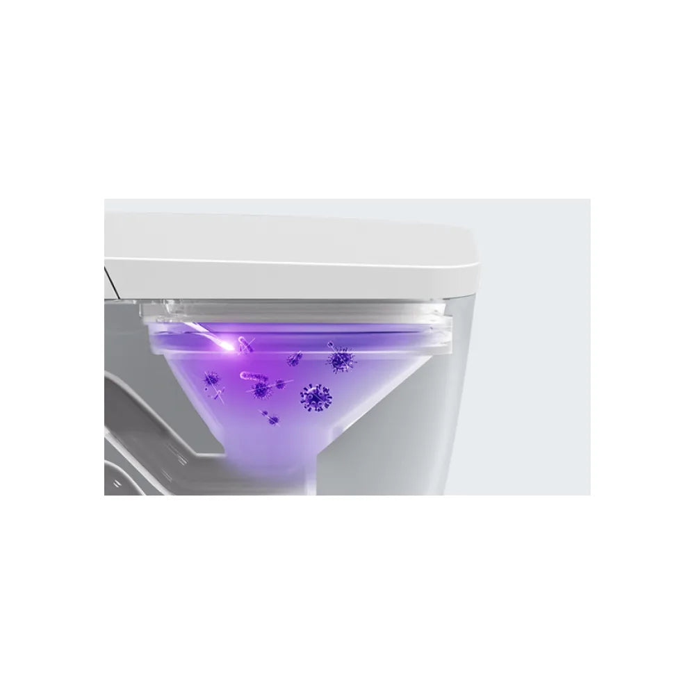 Inodoro Japonés Inteligente con sensor automático fabricado en cerámica blanca Ovian Plus Nashi - Vista 11