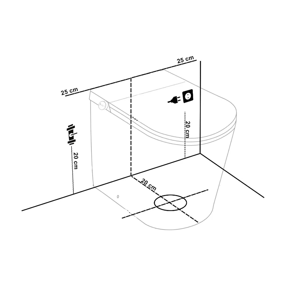 Inodoro Japonés Inteligente con sensor automático fabricado en cerámica blanca Ovian Plus Nashi - Vista 16