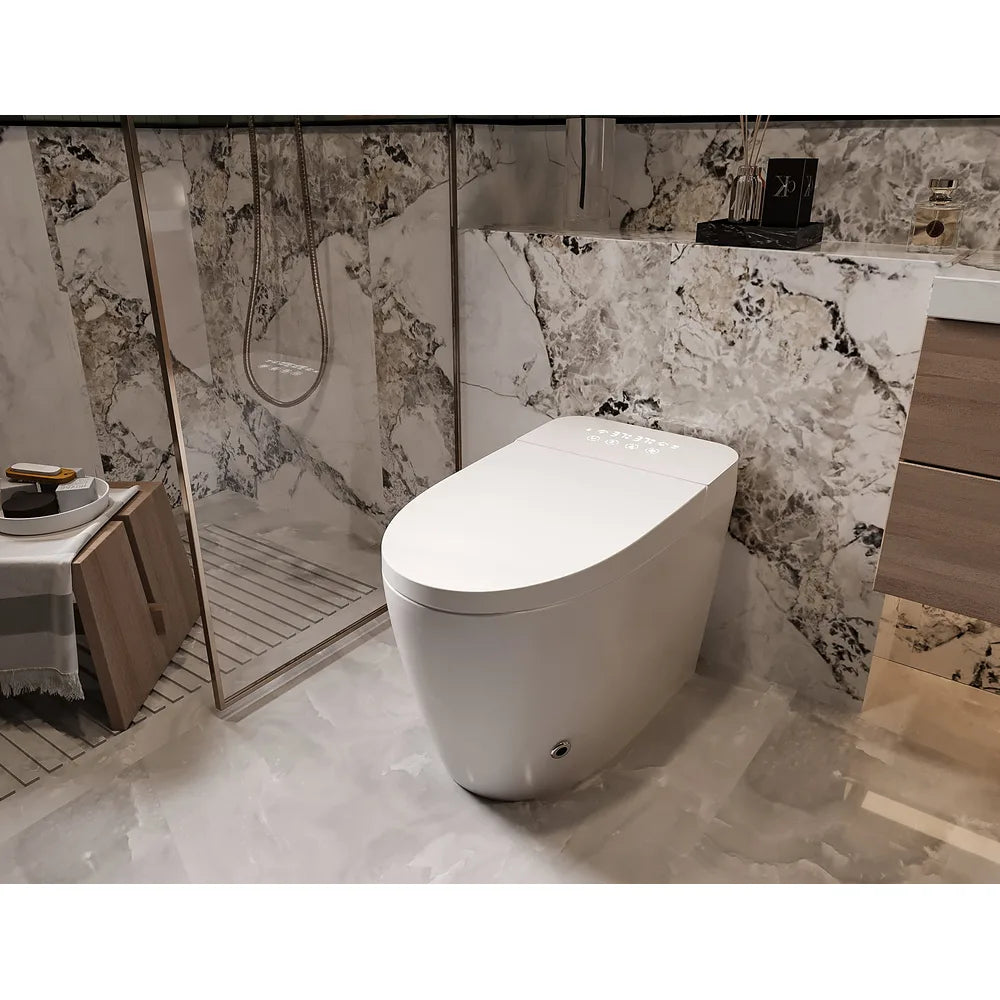Inodoro Japonés Inteligente con sensor automático fabricado en cerámica blanca Ovian Plus Nashi - Vista 2