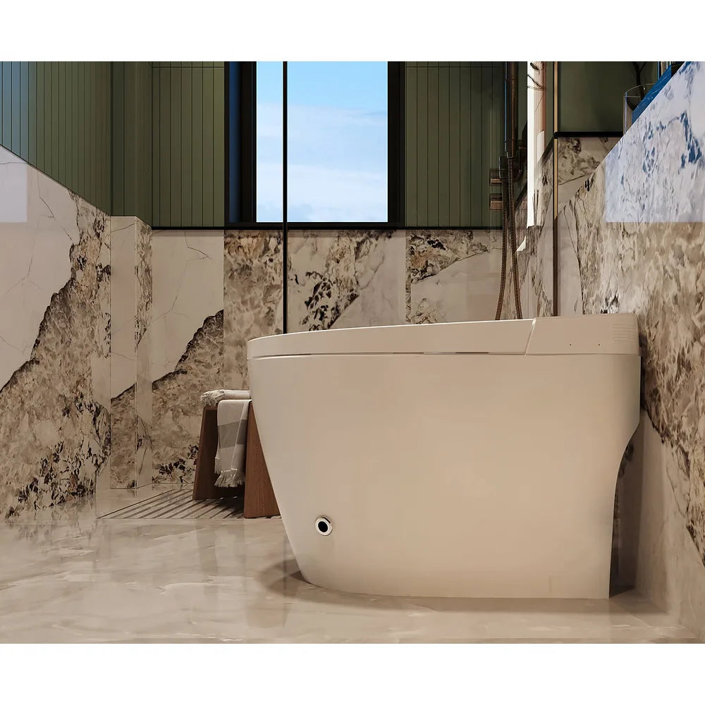 Inodoro Japonés Inteligente con sensor automático fabricado en cerámica blanca Ovian Plus Nashi - Vista 4