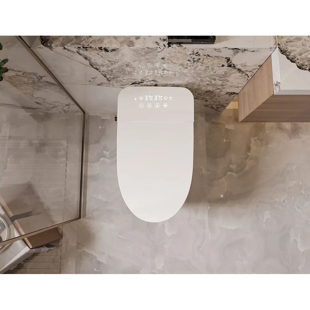 Inodoro Japonés Inteligente con sensor automático fabricado en cerámica blanca Ovian Plus Nashi - Vista 5