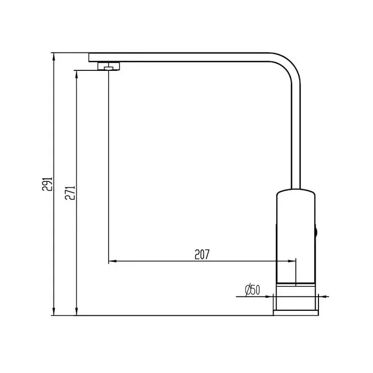 Grifo monomando de cocina fabricado en latón con un acabado cromado de 207 mm Quadra de GME 2