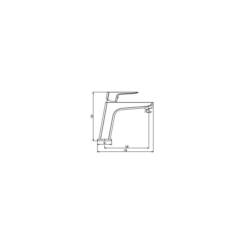 Grifo monomando para lavabo fabricado en latón con un acabado en color negro de 176 mm MARRIOT de GME 2