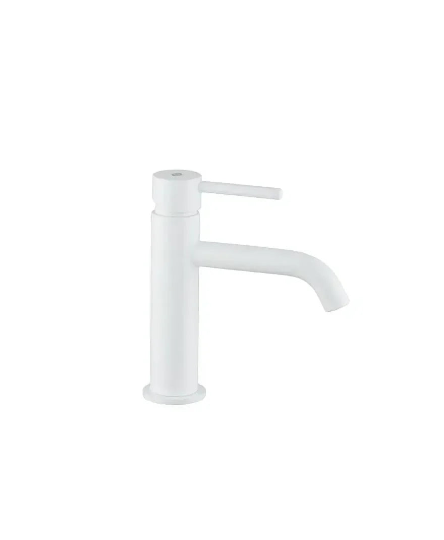 Grifo monomando para lavabo fabricado en latón con un acabado en color blanco Sirio de GME