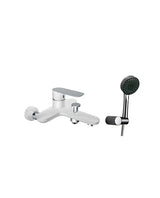 GME Cassio White Bath and Shower Mixer Tap with Hand Shower and Ceramic Cartridge