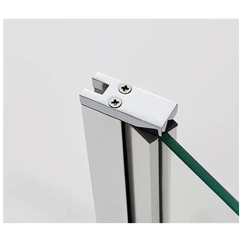 Mampara frontal de hoja abatible a pared fabricada en vidrio templado de seguridad de 6 mm OPEN de GME 3