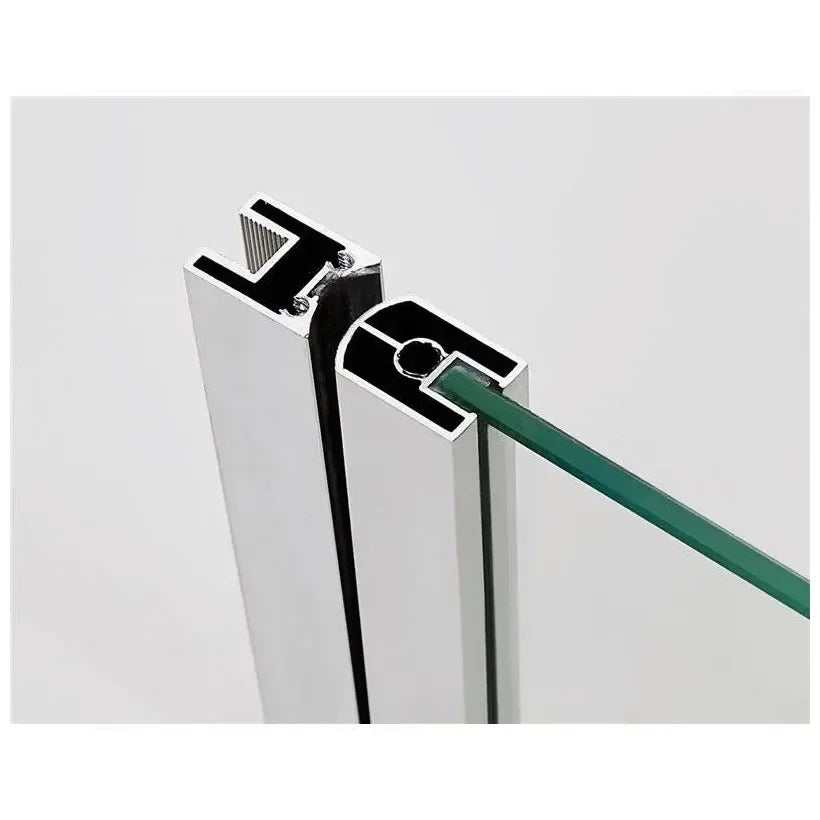 Mampara con hojas frontal y abatible fabricada en vidrio templado de seguridad de 6 mm OPEN de GME 4