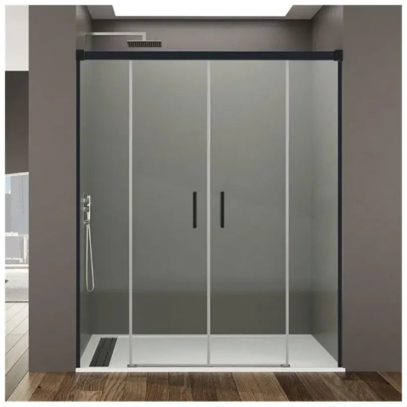 Mampara de ducha de tipo frontal con 2 hojas fijas y 2 correderas BASIC de GME 2