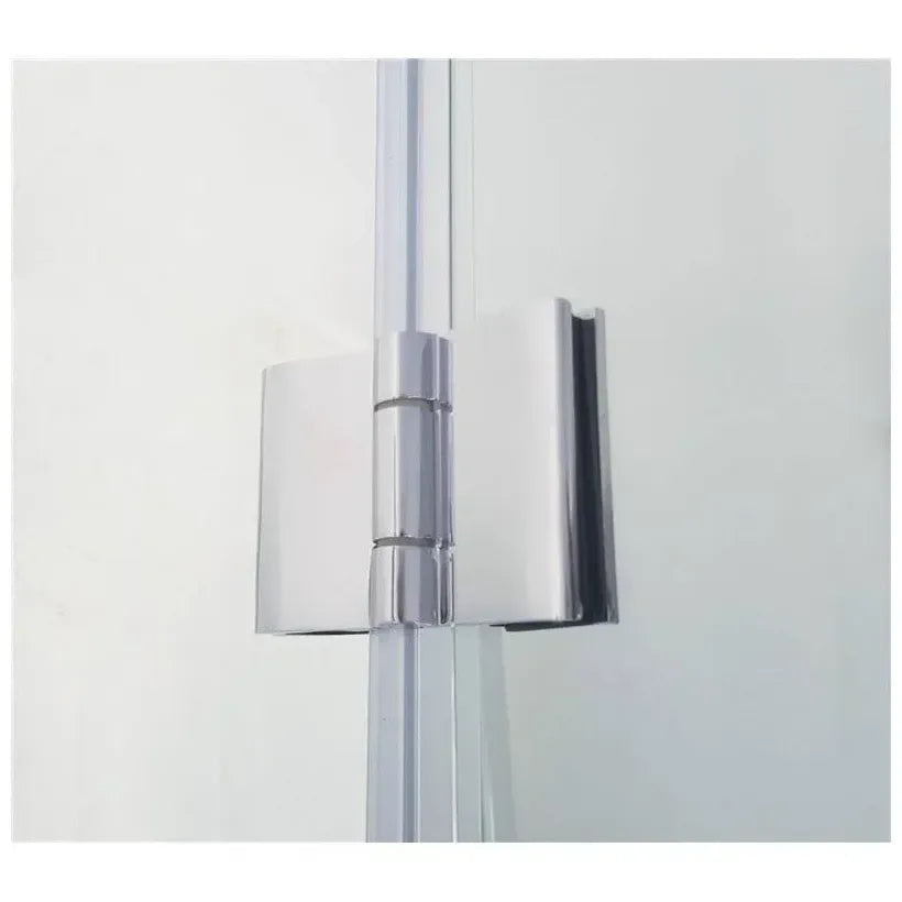 Mampara frontal de ducha con una hoja fija y una abatible fabricada en vidrio templado GLASS de GME 3
