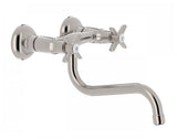 Grifo Wall mounted kitchen mixer tap with lower spout made of brass with steel finish TRES