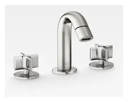 Grifo de bidé bimando con desagüe automático en acabado color brushed steel Baia Armani Roca - Vista 1