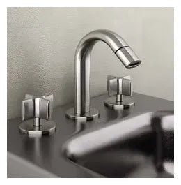 Grifo de bidé bimando con desagüe automático en acabado color brushed steel Baia Armani Roca - Vista 2