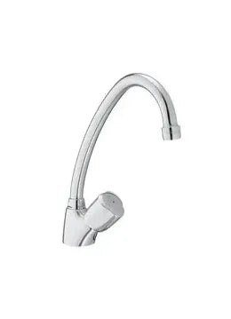 Grifo de cocina monomando con un diseño de caño curvo en acabado cromo Brava Roca - Vista 1