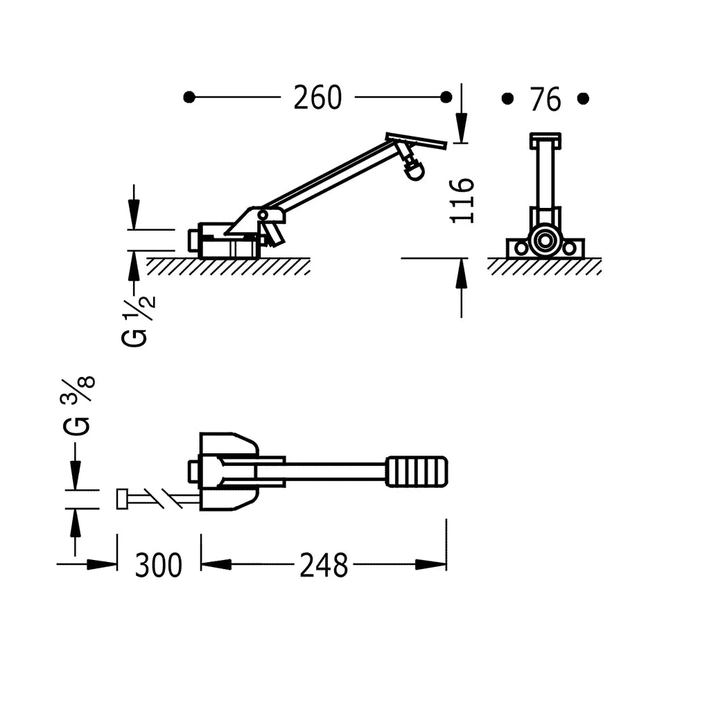 Grifo mezclador para fregadero a pedal con acabado cromado de cocina Standard de Tres 2