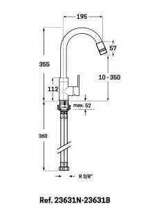 Grifo Monomando de fregadero latón cepillado con caño flexible Omnia Källa 1