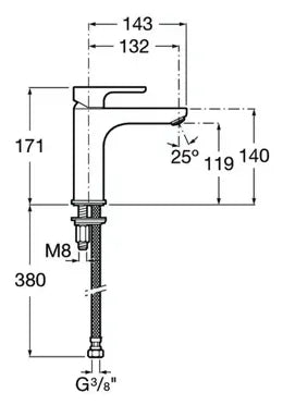 Grifo monomando de lavabo con caño mezzo de 15,3 cm con acabado cromado L20 Roca - Vista 3