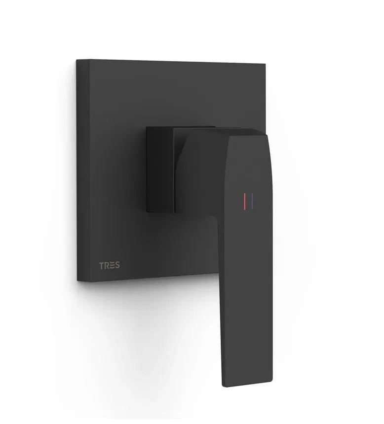 Grifo monomando empotrable una vía con tornillo oculto de latón negro mate SLIM EXCLUSIVE TRES 0
