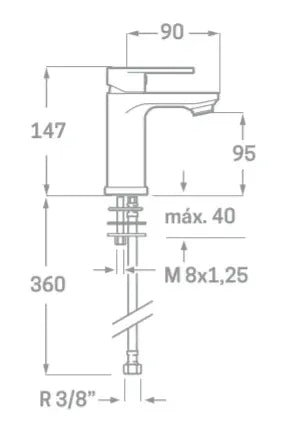 Grifo para lavabo Legend blanco Källa 1