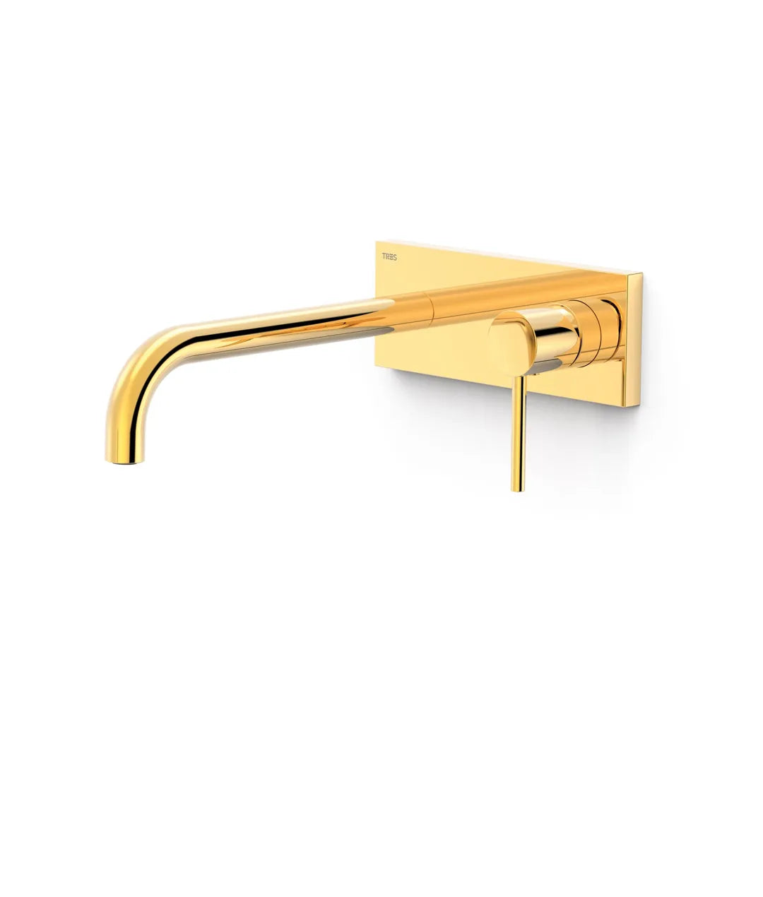 Grifo para lavabo monomando con cuerpo empotrado de latón acabado dorado Study Tres 0