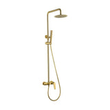 Extendable single lever stainless steel shower bar with brushed gold finish Delos by Imex