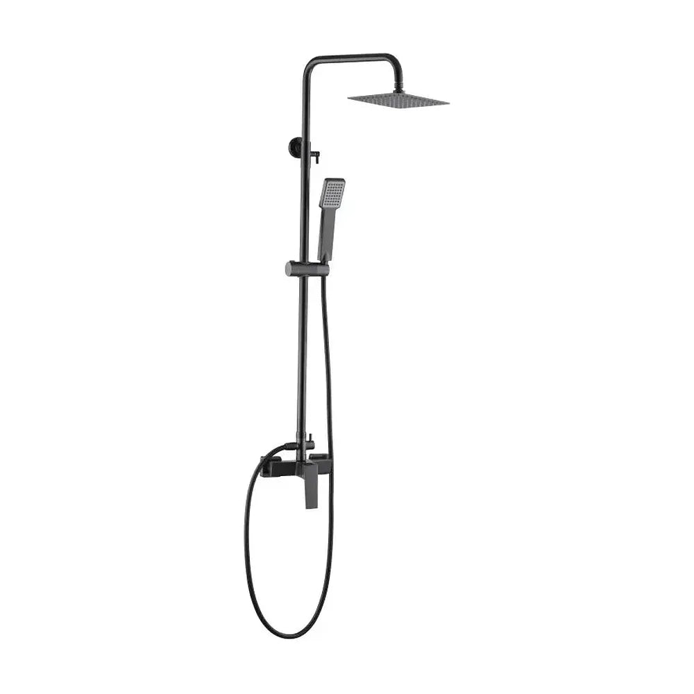 Barra de Ducha Monomando Art de Imex: Geometría, Negro Metalizado y Acero Inoxidable S304 para el Baño que No Necesita...