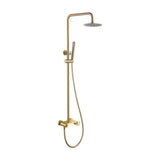Barra de ducha monomando extensible de acero inoxidable acabado oro cepillado Olimpo de Imex