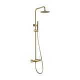 Barra doccia monocomando estensibile in acciaio inox con finitura oro spazzolato Line Imex