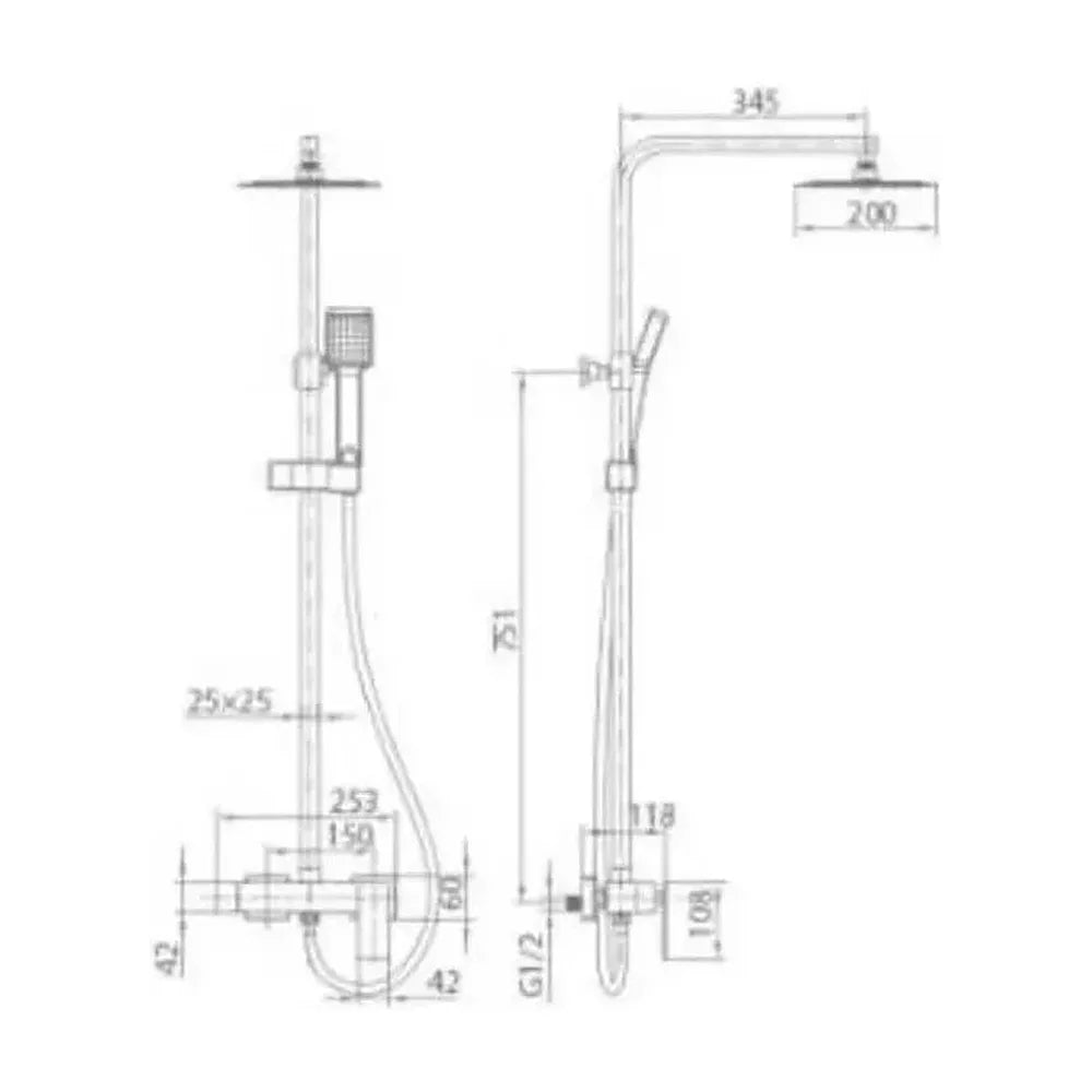 Detalle de funcionamiento de Barra de ducha monomando extensible en acero inoxidable con acabado cromado Pisa de Imex