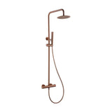 Calha de duche termostática IMEX NAPOLES BTN047/ORC em aço inoxidável com acabamento escovado ouro rosa Nápoles