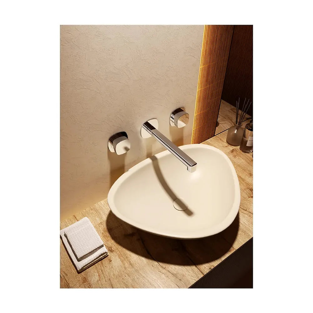 Detalle de funcionamiento de Bimando empotrado lavabo Toscana oro rosa cepillado Imex