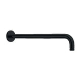 Round Brass Shower Arm 37 cm Matte Black Finish by Imex