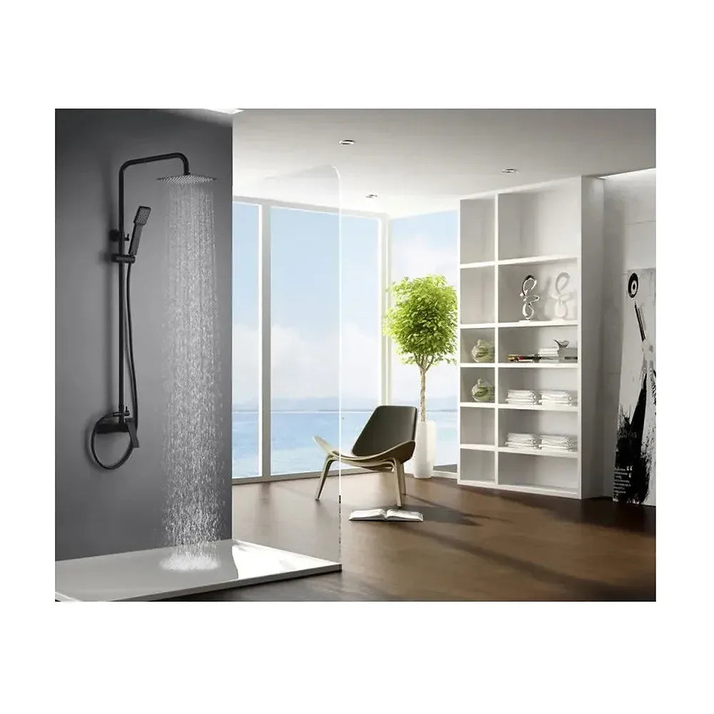 Vista principal de Columna de ducha con un diseño extensible y moderno de acabado negro mate Art de Imex