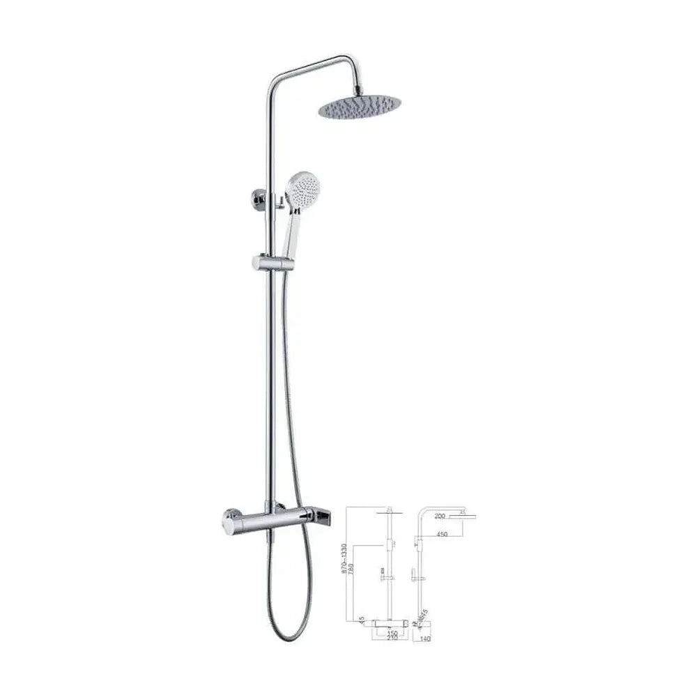 Columna de ducha con un diseño moderno y extensible de acabado cromado Nassau de Imex Imex