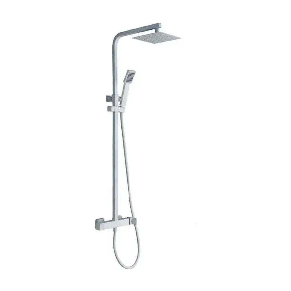 Columna de ducha con un rociador extraplano de diseño moderno y de acabado blanco mate Fiyi de Imex Imex