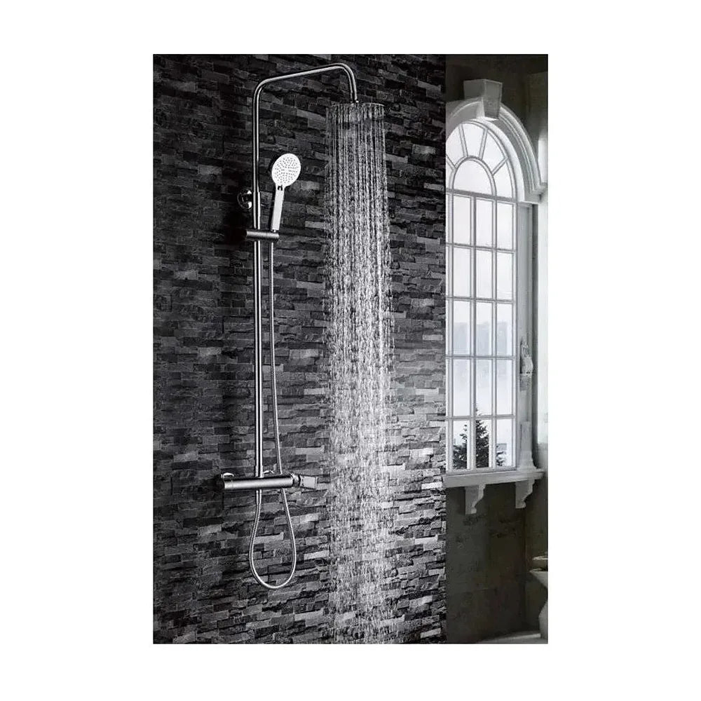 Vista principal de Columna extensible de ducha con un diseño moderno y un acabado cromado Fiyi de Imex
