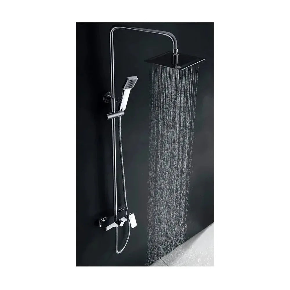 Vista principal de Columna para bañera con un diseño moderno y extensible de acabado cromado Saona de Imex