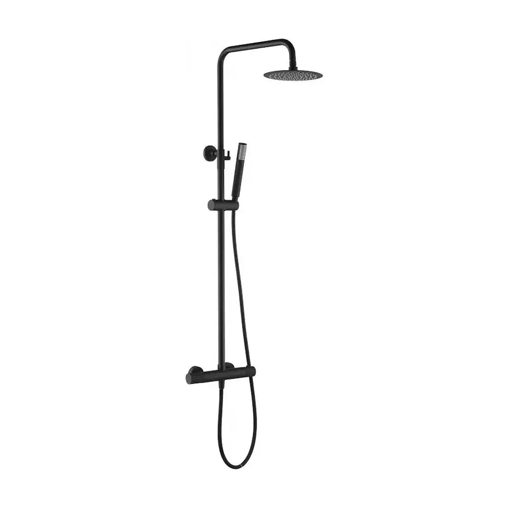 Columna para ducha de pared con un diseño termostático de acabado negro mate Line de Imex Imex