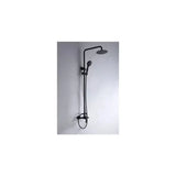 Adjustable wall mounted shower column with modern design and black finish Roma by Imex