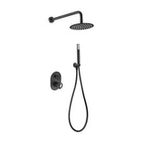 Modern wall mounted shower set with matte black finish Olimpo by Imex