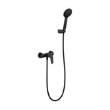 Black matte brass single lever shower mixer with steel hose Belgica by Imex