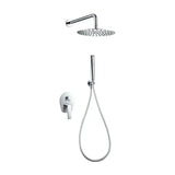 Concealed single lever shower set with hand shower and overhead rain shower chrome finish Delos by Imex