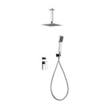 Concealed single lever shower set, chrome finish, with handheld shower and rain shower Fiyi by Imex