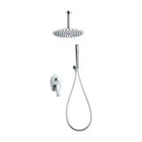 Concealed single lever shower set with handheld and overhead shower chrome finish paros Delos by Imex