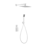 Concealed single lever shower set with white matte hand shower and overhead rain shower, Fiyi by Imex