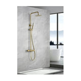 Conjunto de duche termostático IMEX LINE BTD038/OC em aço inoxidável com acabamento dourado escovado