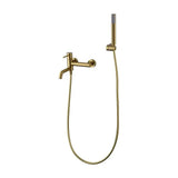Single Lever Faucet Set with Hand Shower Brass and ABS Brushed Gold Finish Monza by Imex