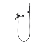 Single lever faucet and handheld shower set in brass and ABS with Black Gun Metal finish Monza by Imex